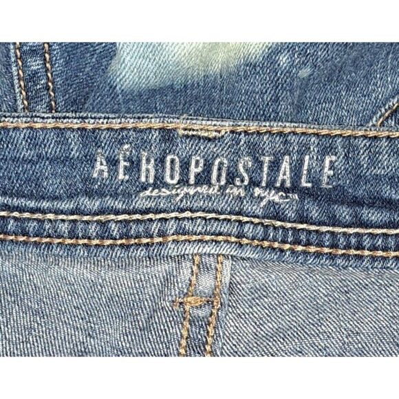 Aeropostale Women's Size 8 Blue Jeans 28x28 Custom Bleached Distressed - Picture 5 of 7